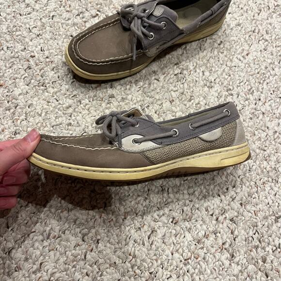 Sperry Gray Boat Shoes Sz 8.5 Casual Comfort Preppy Coastal - Picture 5 of 5